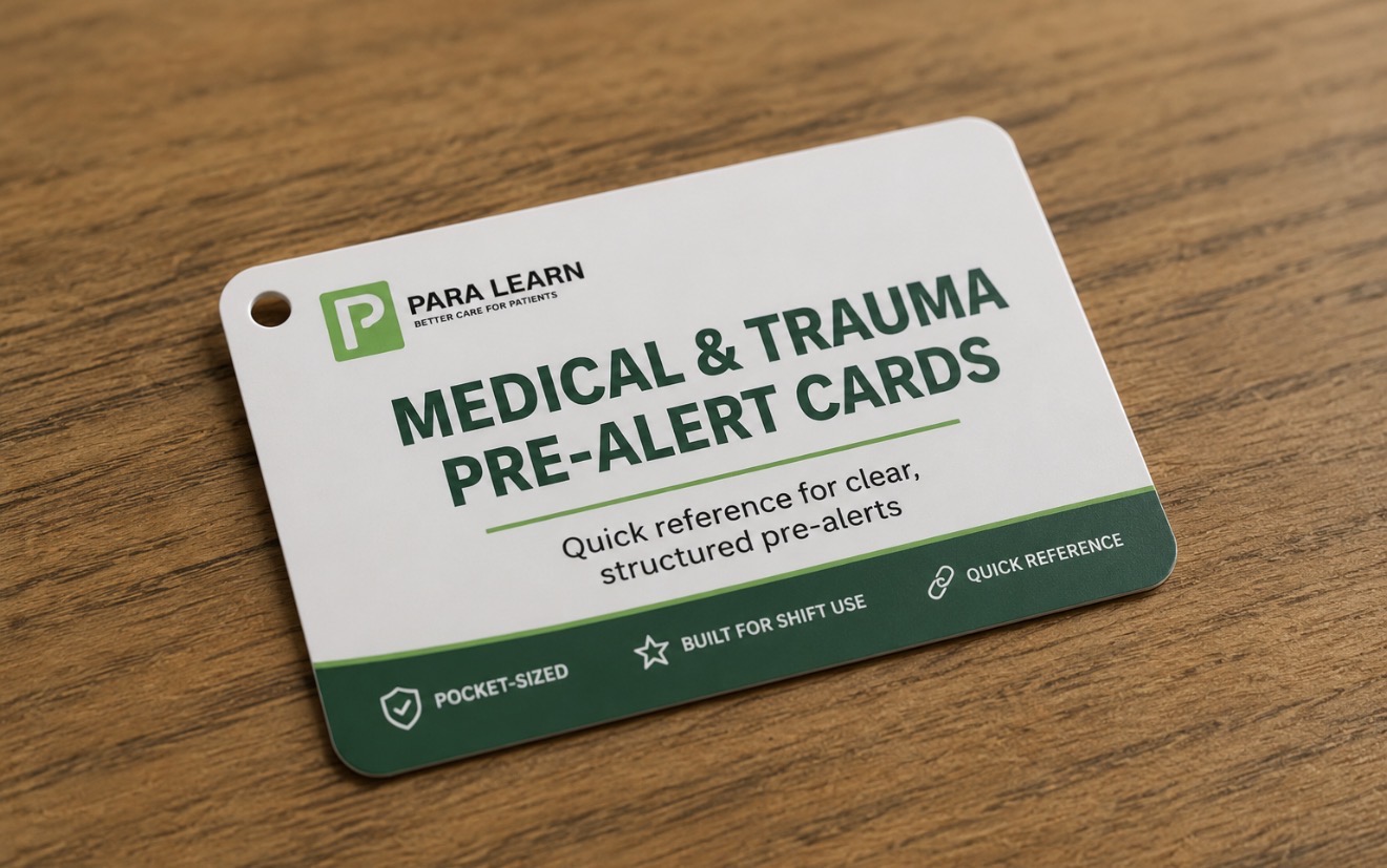 Medical & Trauma Pre-Alert Card